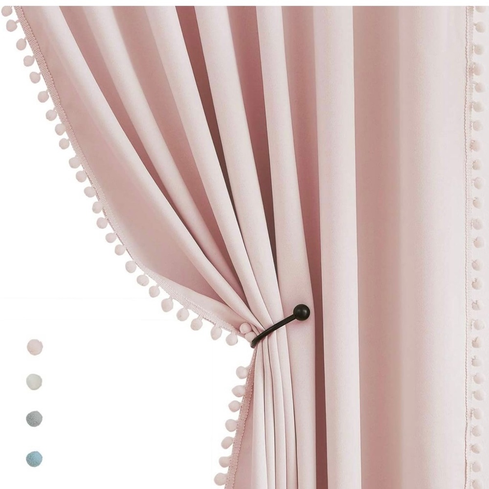 Pink Pom Pom Curtains
